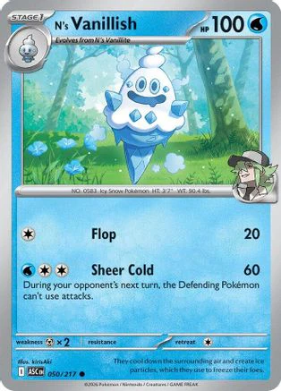 N's Vanillish 050 - Reverse Holofoil ME Ascended Heroes - Common