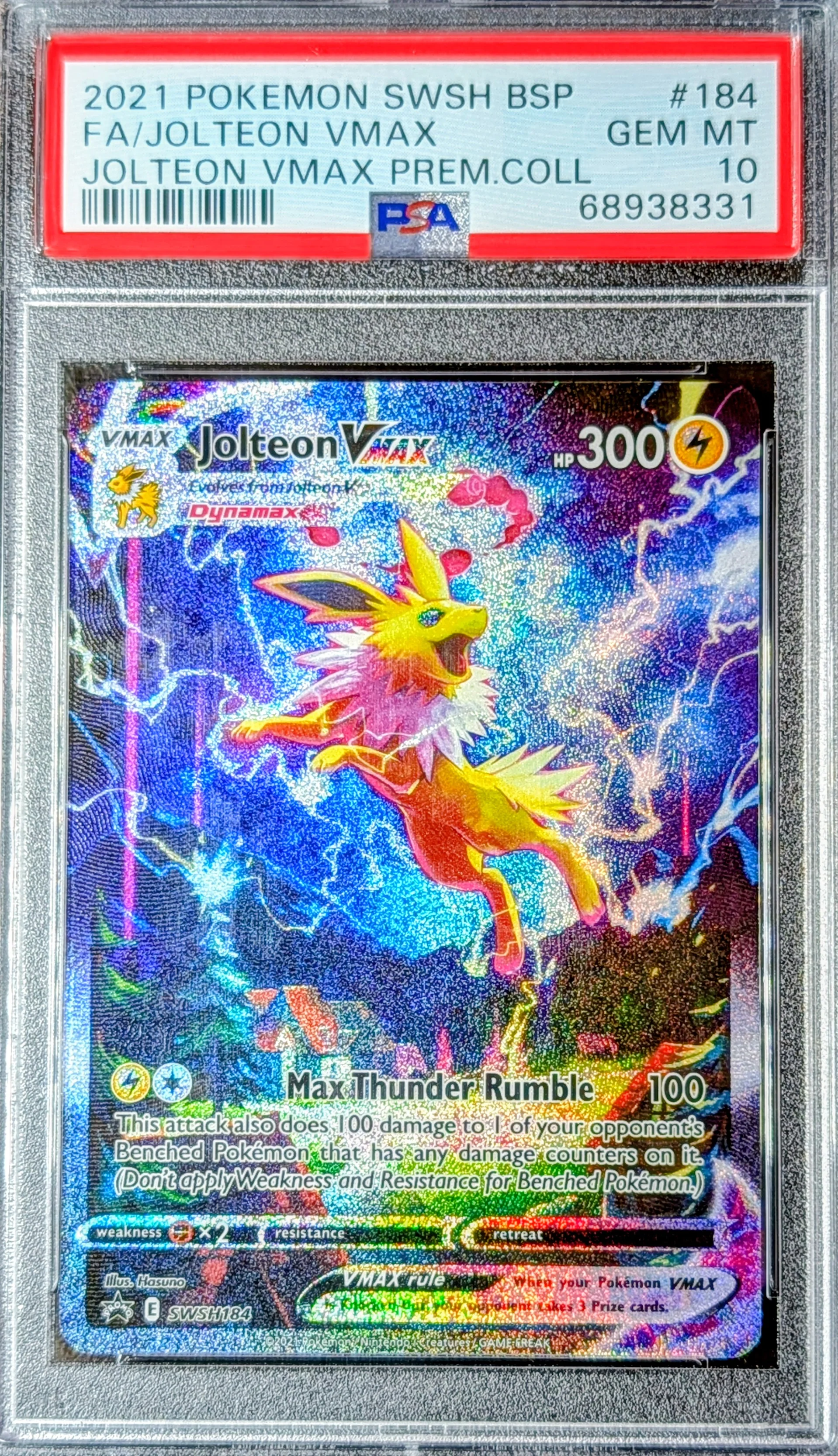 PSA 10 Jolteon VMAX SWSH184