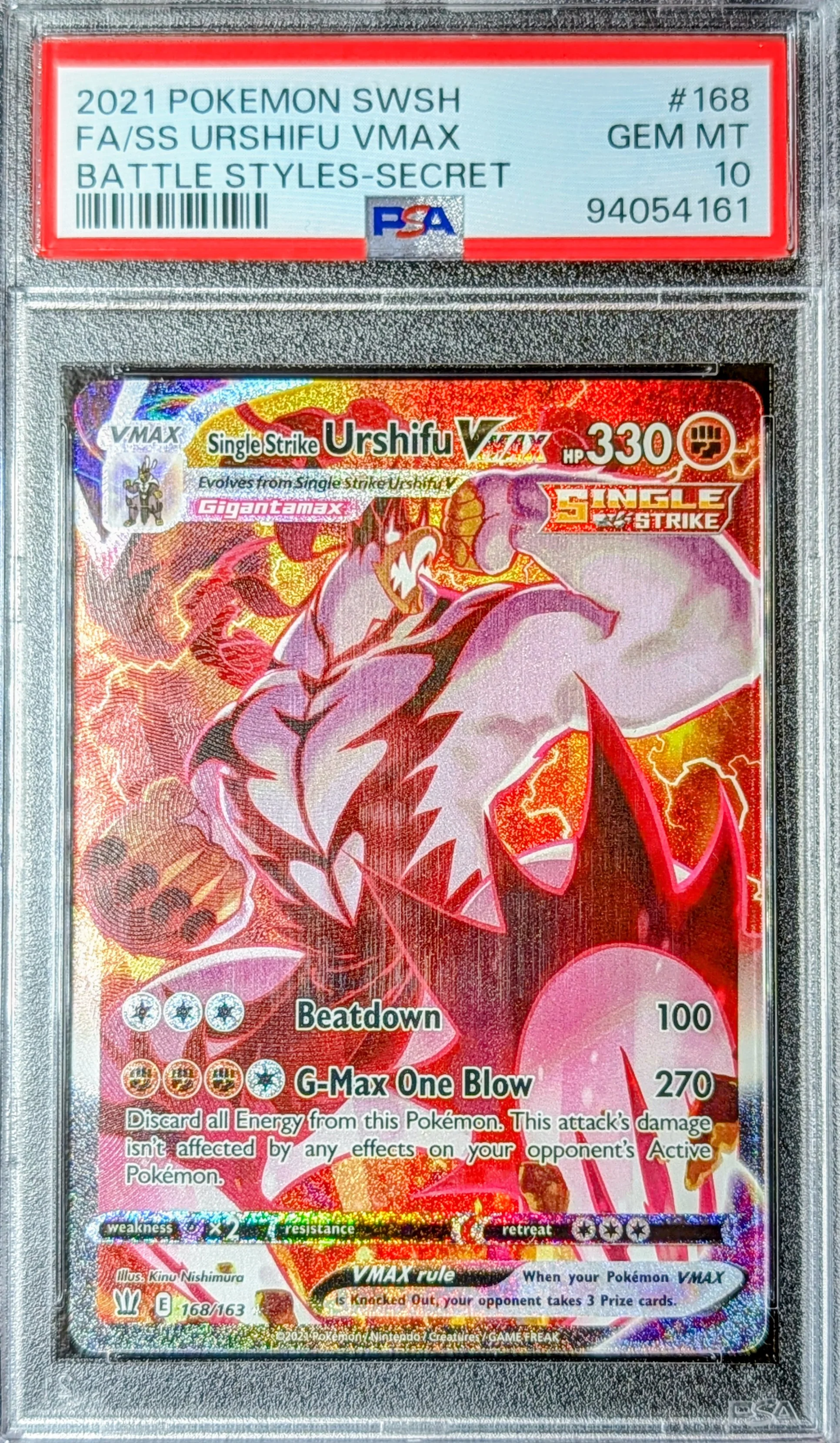 PSA 10 Single Strike Urshifu VMAX 168/163