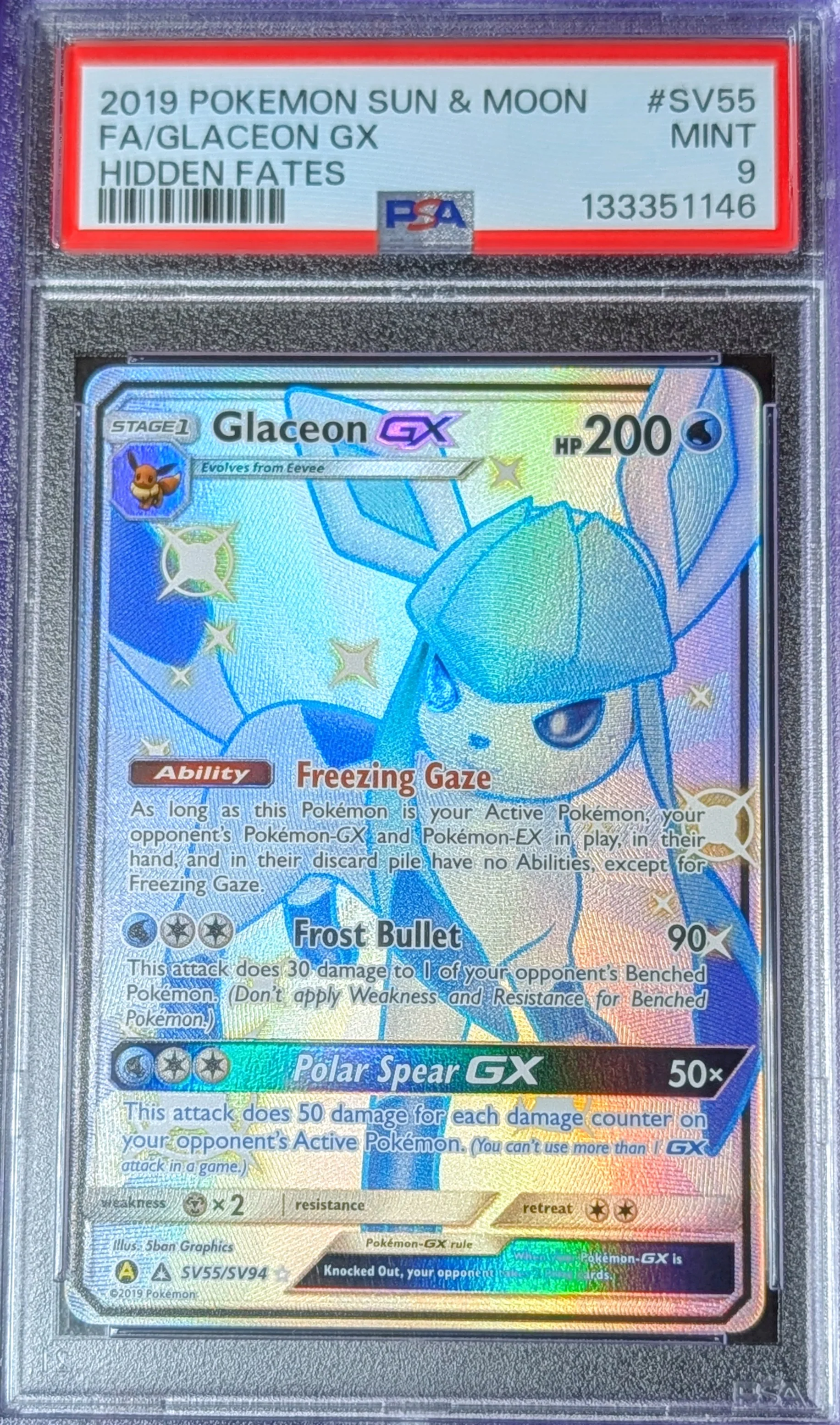 PSA 9 Glaceon GX SV55/SV94