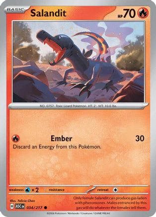 Salandit 034 - Reverse Holofoil ME Ascended Heroes - Common