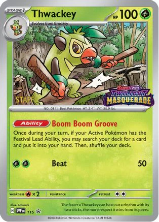 Thwackey - 115 (Prerelease) [Staff] 115 - SV Scarlet  Violet Promo Cards Holofoil